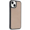 Mey İthalat®   iPhone 14 Kılıf Aras Deri Kapak - Pudra