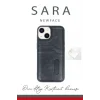 Mey İthalat®   iPhone 14 Kılıf Sara Kartvizitli Deri Kılıf - Lacivert