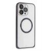 Mey İthalat®   iPhone 14 Pro Kılıf Metal Bumper Magneticsafe Kapak - Derin Mor