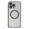Mey İthalat®   iPhone 14 Pro Kılıf Metal Bumper Magneticsafe Kapak - Derin Mor