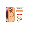 Mey İthalat®   iPhone 14 Pro Max Kılıf Flet Lens Magsafe Kapak - Turuncu