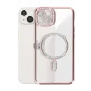 Mey İthalat®   iPhone 15 Kılıf Joke Simli Magneticsafe Kılıf - Pembe
