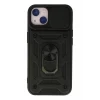 Mey İthalat®   iPhone 15 Kılıf Pars Lens Yüzüklü Silikon - Siyah