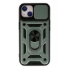Mey İthalat®   iPhone 15 Kılıf Pars Lens Yüzüklü Silikon - Yeşil
