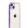 Mey İthalat®   iPhone 15  Lensli Silikon - Mor