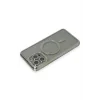 Mey İthalat®   iPhone 15 Pro Kılıf Joke Simli Magneticsafe Kılıf - Gri