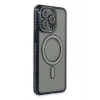 Mey İthalat®   iPhone 15 Pro Kılıf Joke Simli Magneticsafe Kılıf - Lacivert