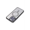 Mey İthalat®   iPhone 15 Pro Kılıf Joke Simli Magneticsafe Kılıf - Siyah