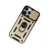Mey İthalat®   iPhone 15 Pro Kılıf Pars Lens Yüzüklü Silikon - Gold