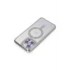Mey İthalat®   iPhone 15 Pro Max Kılıf Joke Simli Magneticsafe Kılıf - Gümüş