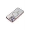 Mey İthalat®   iPhone 15 Pro Max Kılıf Joke Simli Magneticsafe Kılıf - Pembe