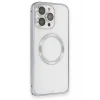 Mey İthalat®   iPhone 15 Pro Max Kılıf Metal Bumper Magneticsafe Kapak - Gri