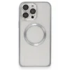 Mey İthalat®   iPhone 15 Pro Max Kılıf Metal Bumper Magneticsafe Kapak - Gri