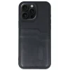 Mey İthalat®   iPhone 15 Pro Max Kılıf Sara Kartvizitli Deri Kılıf - Siyah