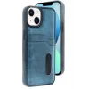Mey İthalat®   iPhone 15 Sara Kartvizitli Deri Kılıf - Lacivert