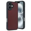 Mey İthalat®   iPhone 16 Kılıf Aras Deri Kapak - Bordo