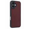 Mey İthalat®   iPhone 16 Kılıf Aras Deri Kapak - Bordo