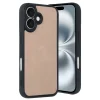 Mey İthalat®   iPhone 16 Kılıf Aras Deri Kapak - Pudra
