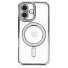 Mey İthalat®   iPhone 16 Kılıf Joke Simli Magneticsafe Kılıf - Gri
