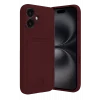 Mey İthalat®   iPhone 16 Kılıf Kelvin Kartvizitli Silikon - Bordo