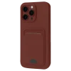 Mey İthalat®   iPhone 16 Plus Kılıf Kelvin Kartvizitli Silikon - Bordo