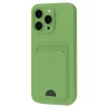 Mey İthalat®   iPhone 16 Pro Kılıf Kelvin Kartvizitli Silikon - Açık Yeşil