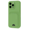 Mey İthalat®   iPhone 16 Pro Kılıf Kelvin Kartvizitli Silikon - Açık Yeşil