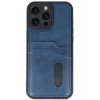 Mey İthalat®   iPhone 16 Pro Kılıf Sara Kartvizitli Deri Kılıf - Lacivert