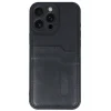 Mey İthalat®   iPhone 16 Pro Kılıf Sara Kartvizitli Deri Kılıf - Siyah