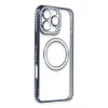 Mey İthalat®   iPhone 16 Pro Max Kılıf Joke Simli Magneticsafe Kılıf - Lacivert