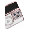 Mey İthalat®   iPhone 16 Pro Max Kılıf Joke Simli Magneticsafe Kılıf - Pembe