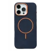 Mey İthalat®   iPhone 16 Pro Max Luno Deri Magsafe Kapak - Mavi