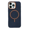 Mey İthalat®   iPhone 16 Pro Max Luno Deri Magsafe Kapak - Mavi