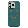 Mey İthalat®   iPhone 16 Pro Max Luno Deri Magsafe Kapak - Yeşil