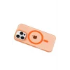 Mey İthalat®   iPhone 16 Pro Max PC Blank Magsafe Kapak - Turuncu