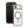 Mey İthalat®   iPhone 17 Air Joke Simli Magneticsafe Kılıf - Gold
