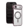 Mey İthalat®   iPhone 17 Air Joke Simli Magneticsafe Kılıf - Pembe