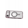 Mey İthalat®   iPhone 17 Air Joke Simli Magneticsafe Kılıf - Pembe