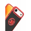 Mey İthalat®   iPhone 17 Air Montreal Yüzüklü Silikon Kapak - Kırmızı