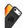 Mey İthalat®   iPhone 17 Air Montreal Yüzüklü Silikon Kapak - Siyah