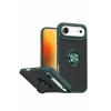 Mey İthalat®   iPhone 17 Air Montreal Yüzüklü Silikon Kapak - Yeşil
