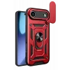 Mey İthalat®   iPhone 17 Air Pars Lens Yüzüklü Silikon - Kırmızı