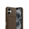 Mey İthalat®   iPhone 17 Kelvin Kartvizitli Silikon - Kahverengi