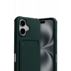 Mey İthalat®   iPhone 17 Kelvin Kartvizitli Silikon - Koyu Yeşil