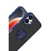 Mey İthalat®   iPhone 17 Montreal Yüzüklü Silikon Kapak - Lacivert