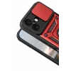 Mey İthalat®   iPhone 17 Pars Lens Yüzüklü Silikon - Kırmızı