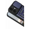 Mey İthalat®   iPhone 17 Pars Lens Yüzüklü Silikon - Lacivert
