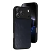 Mey İthalat®   iPhone 17 Pro Aras Deri Kapak - Lacivert