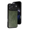Mey İthalat®   iPhone 17 Pro Aras Deri Kapak - Yeşil