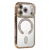 Mey İthalat®   iPhone 17 Pro Joke Simli Magneticsafe Kılıf - Gold